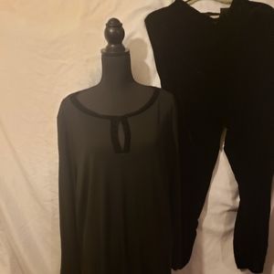 Black 2 piece VelvetTop&Pant